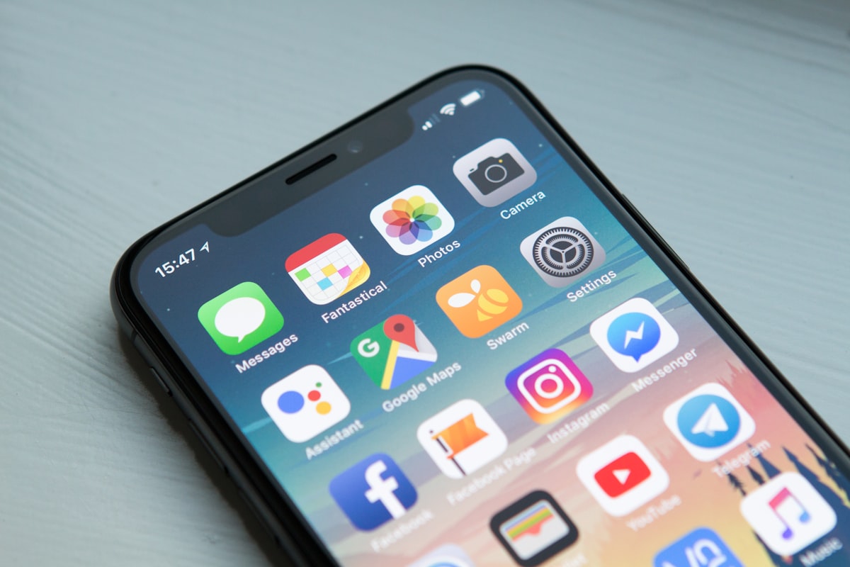 A smartphone displaying apps on a clean home screen