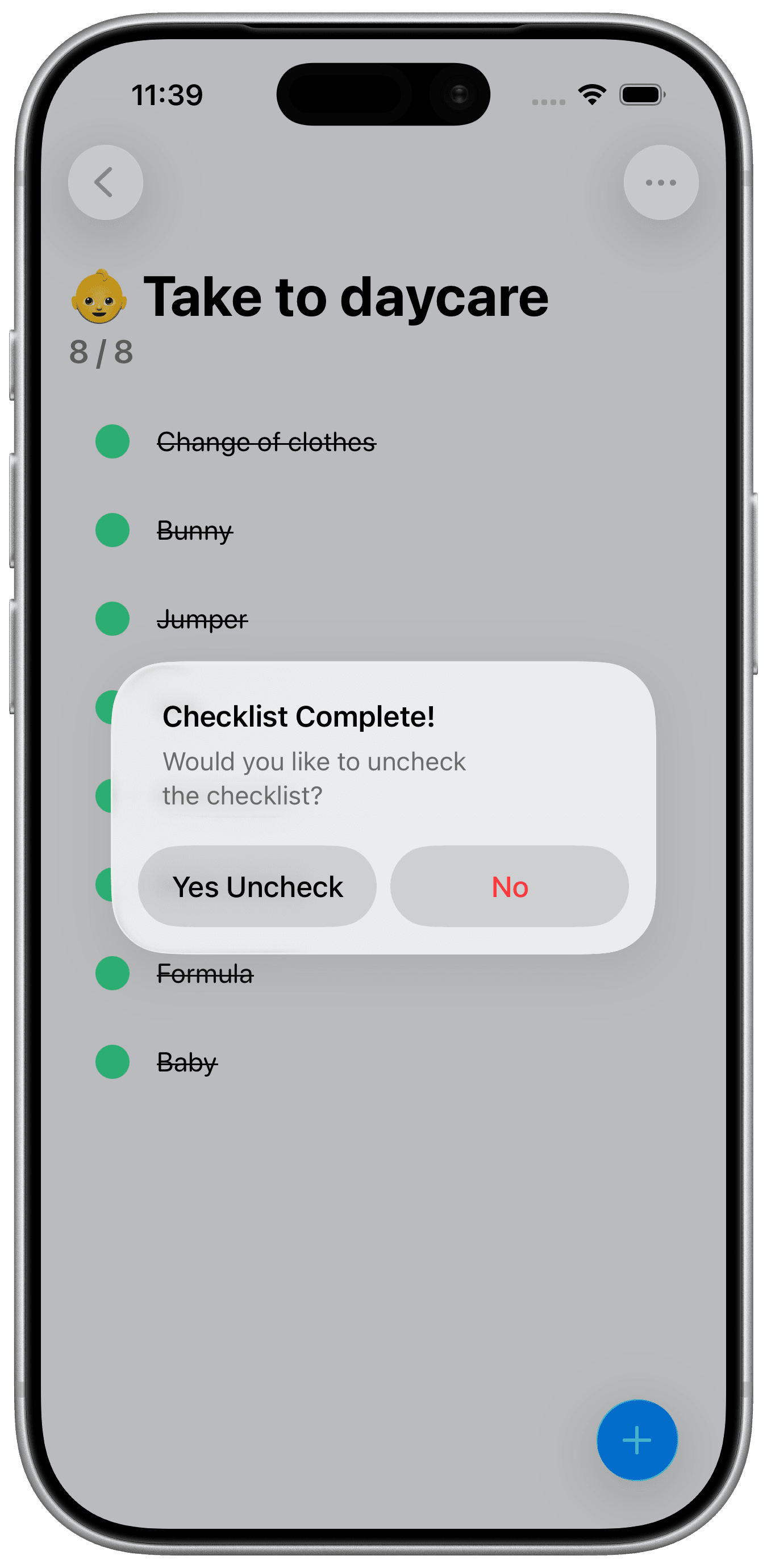 Uncheck For Next Time